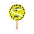 Round Circle Shape Full Color Single Paper Hand Fan - 1 Side